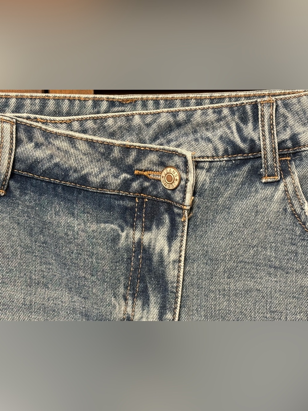 Sexy Distressed Blue Jean - Denim Short Shorts with Crossover Waist - Picture 5 of 11
